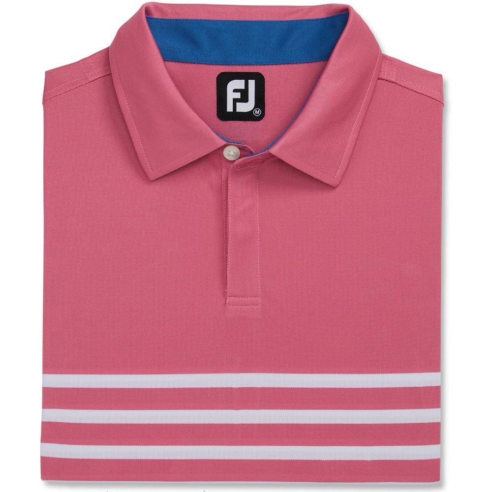 FootJoy Modern Engineering Stretch Polo Mens Medium Rose/White NEW